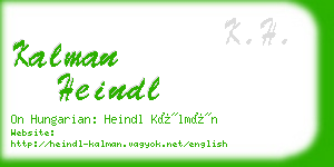 kalman heindl business card